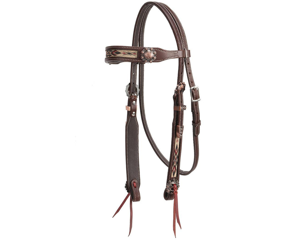Fort Worth Navajo Brow Headstall - Brown