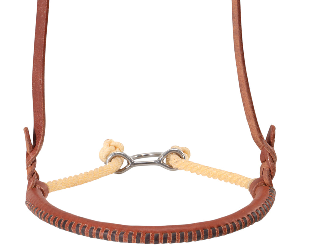 Fort Worth Round Leather Covered Single Rope Noseband