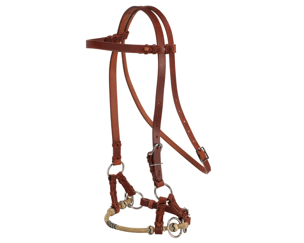 Fort Worth Braided Nose Sidepull - in Harness are made with premium American Leather, sourced from the worlds finest tanneries. Various leather options are available across the Fort Worth range