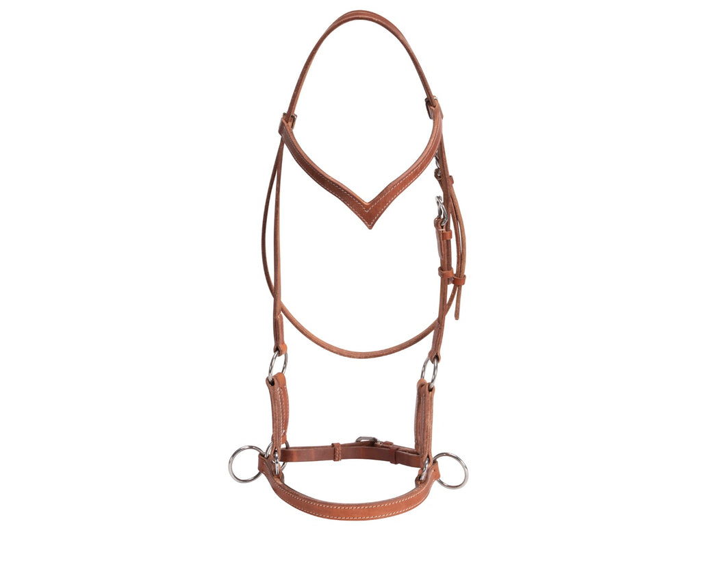 Fort Worth Seattle Side Pull Headstall Harness: Premium-quality side pull made with American Leather. Shop now at Greg Grant Saddlery.