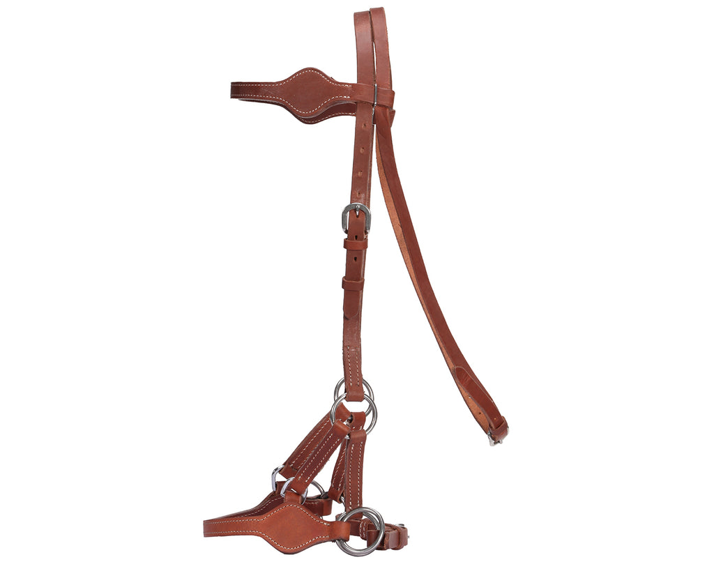 Fort Worth Nodin Side Pull Headstall Harness: Premium-quality equestrian accessory crafted with attention to detail. Shop now at Greg Grant Saddlery for high-end equine products.