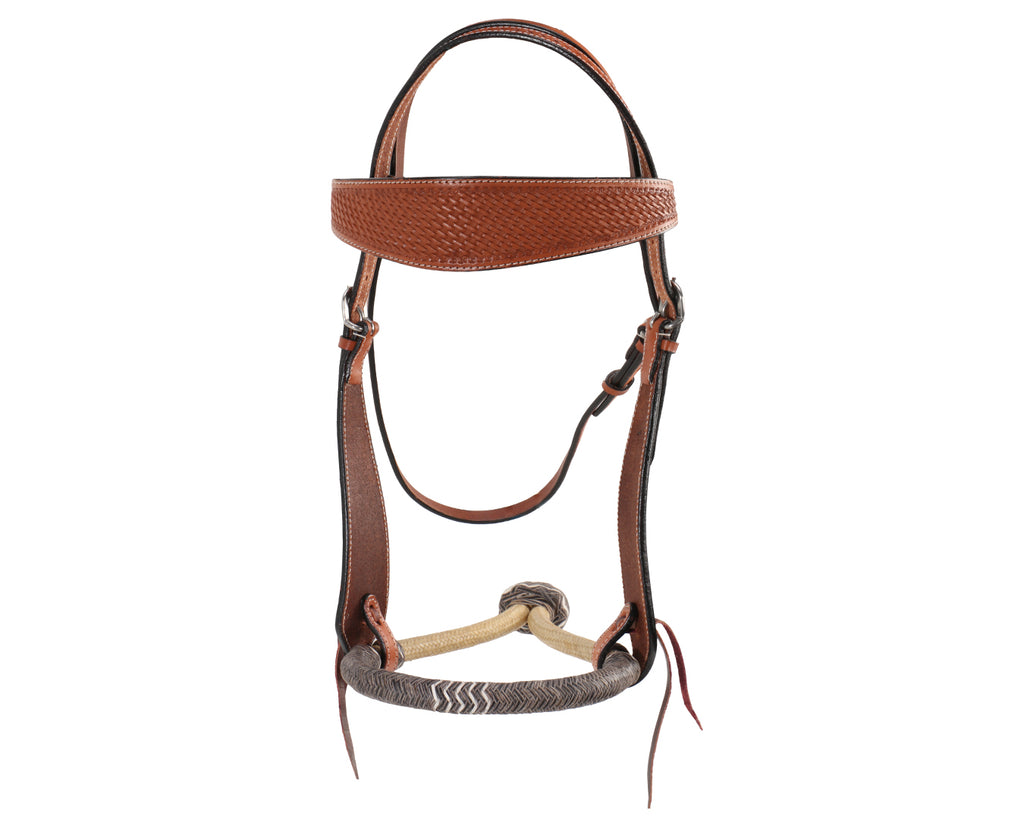 Fort Worth Complete Hackamore Basket Weave - Chestnut