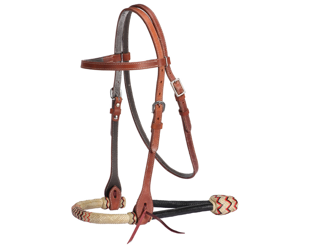 Fort Worth Tauri Headstall With Bosal Harness: Premium-quality equestrian accessory made with American Leather. Shop now at Greg Grant Saddlery.