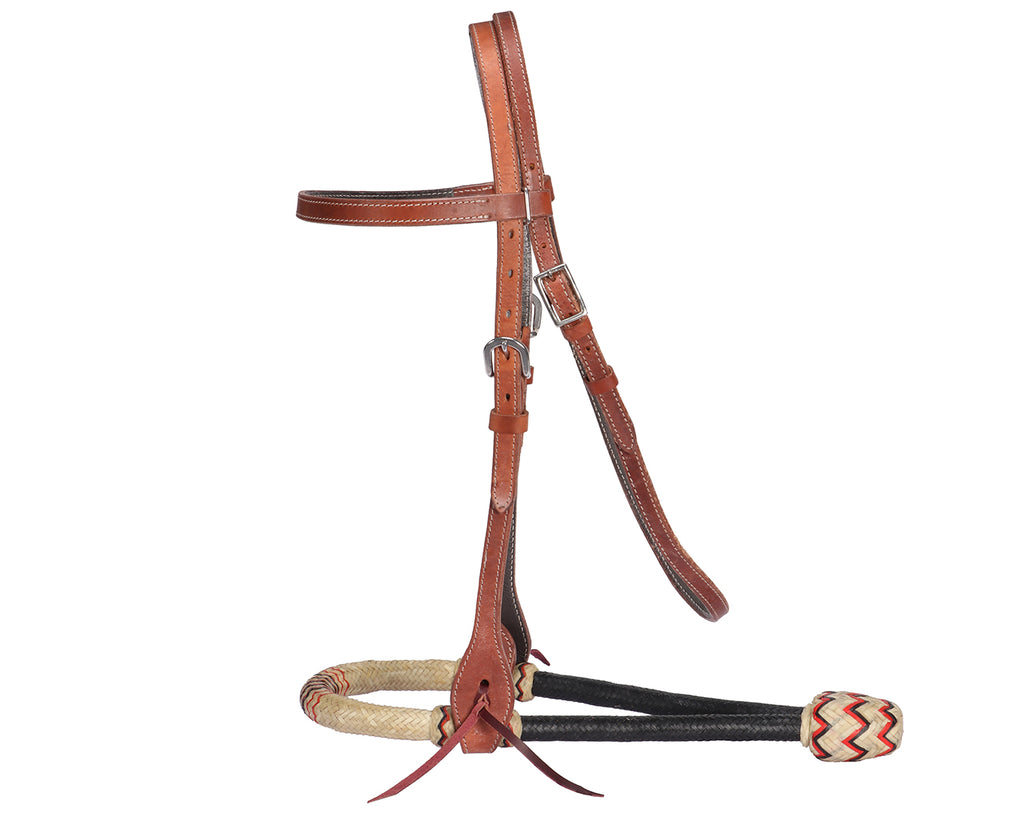 Fort Worth Tauri Headstall With Bosal Harness: Premium-quality equestrian accessory made with American Leather. Shop now at Greg Grant Saddlery.