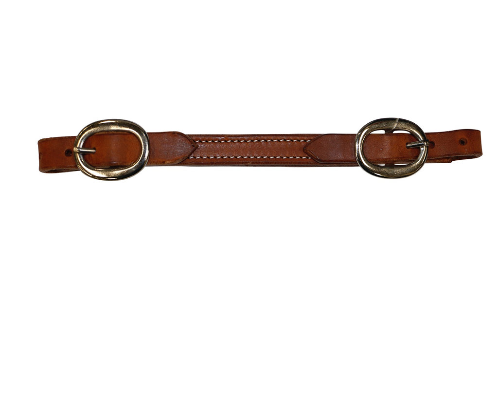 Flat Curb Strap made of durable leather for horse training and control. Shop at Greg Grant Saddlery.