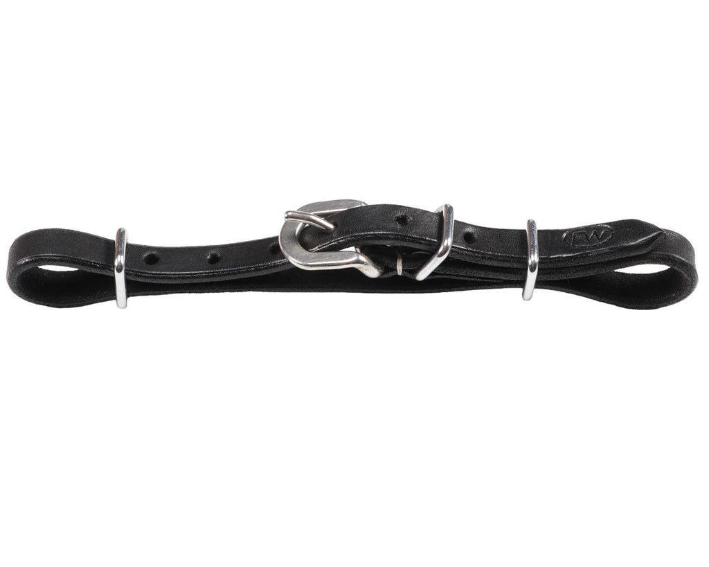 Fort Worth Straight Curb Strap - Black Leather