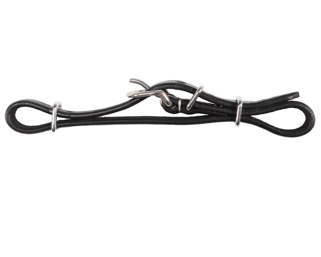 Fort Worth Straight Curb Strap - Black Leather