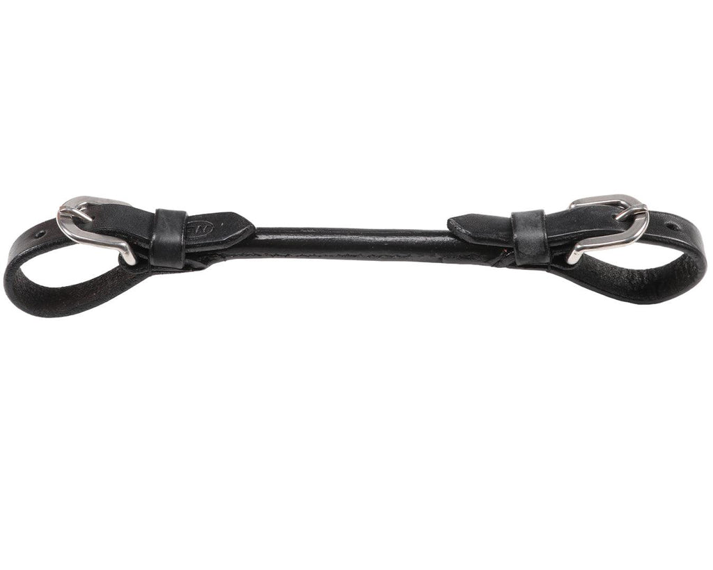 Fort Worth Rounded Curb Strap - Black Leather