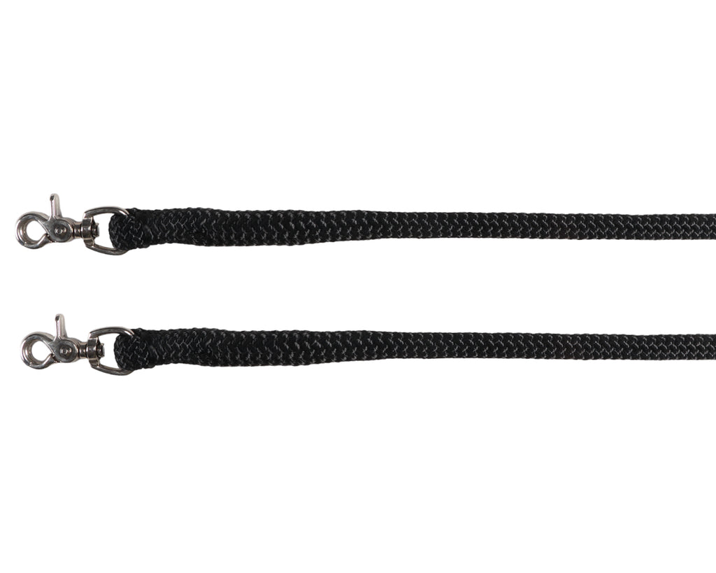 Fort Worth Guy McLean Roper Rein With Clips - these 5-foot reins are made to handle all conditions, crafted from sturdy rope for durability
