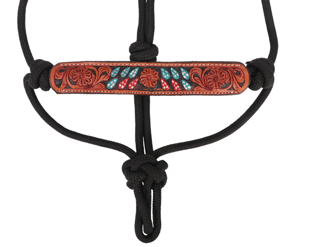 Fort Worth Rope Halter with Sunset Cactus patterned leather noseband