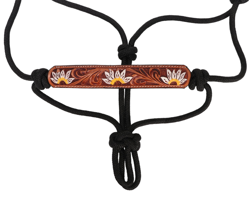 Fort Worth Rope Halter with Marigold Patterned Leather Noseband