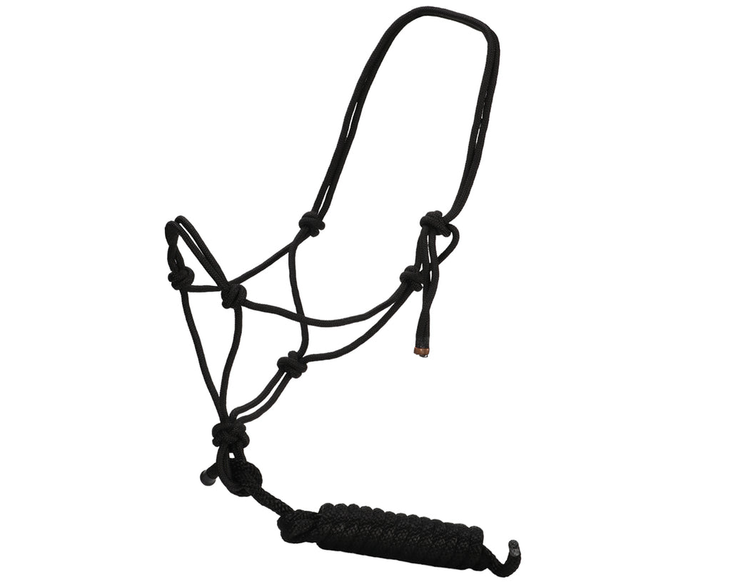 Fort Worth Rope Halter w/Lead - in Black