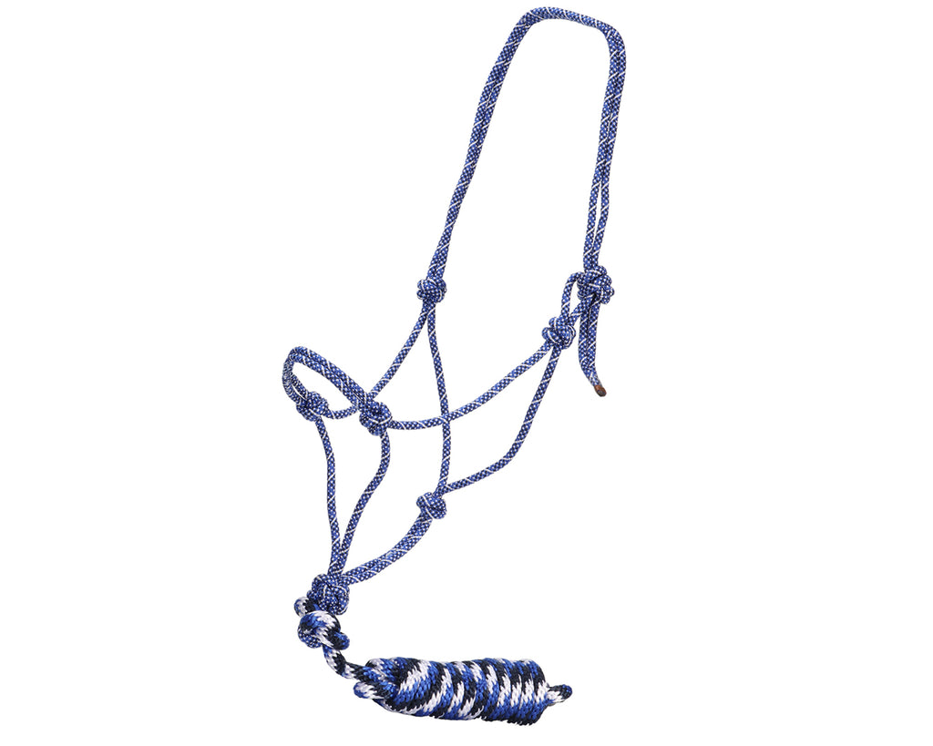 Fort Worth Rope Halter w/Lead - in Blue/Navy/White