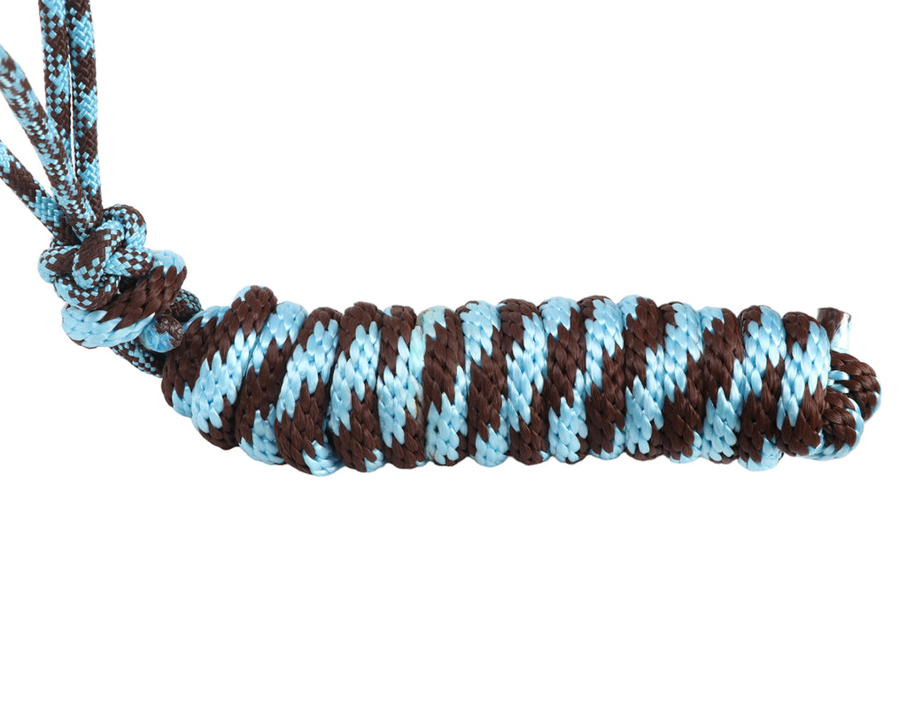 Fort Worth Rope Halter w/Lead - in Chocolate/Turquoise