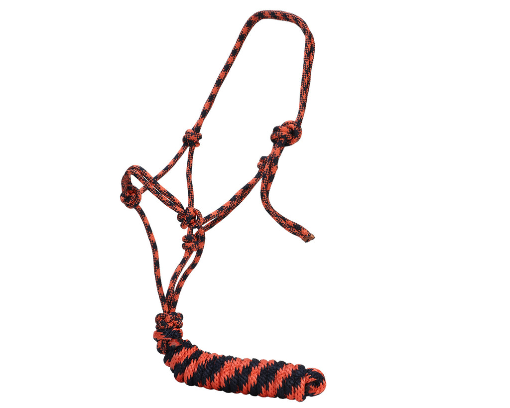 Fort Worth Rope Halter w/Lead - in Navy/Orange