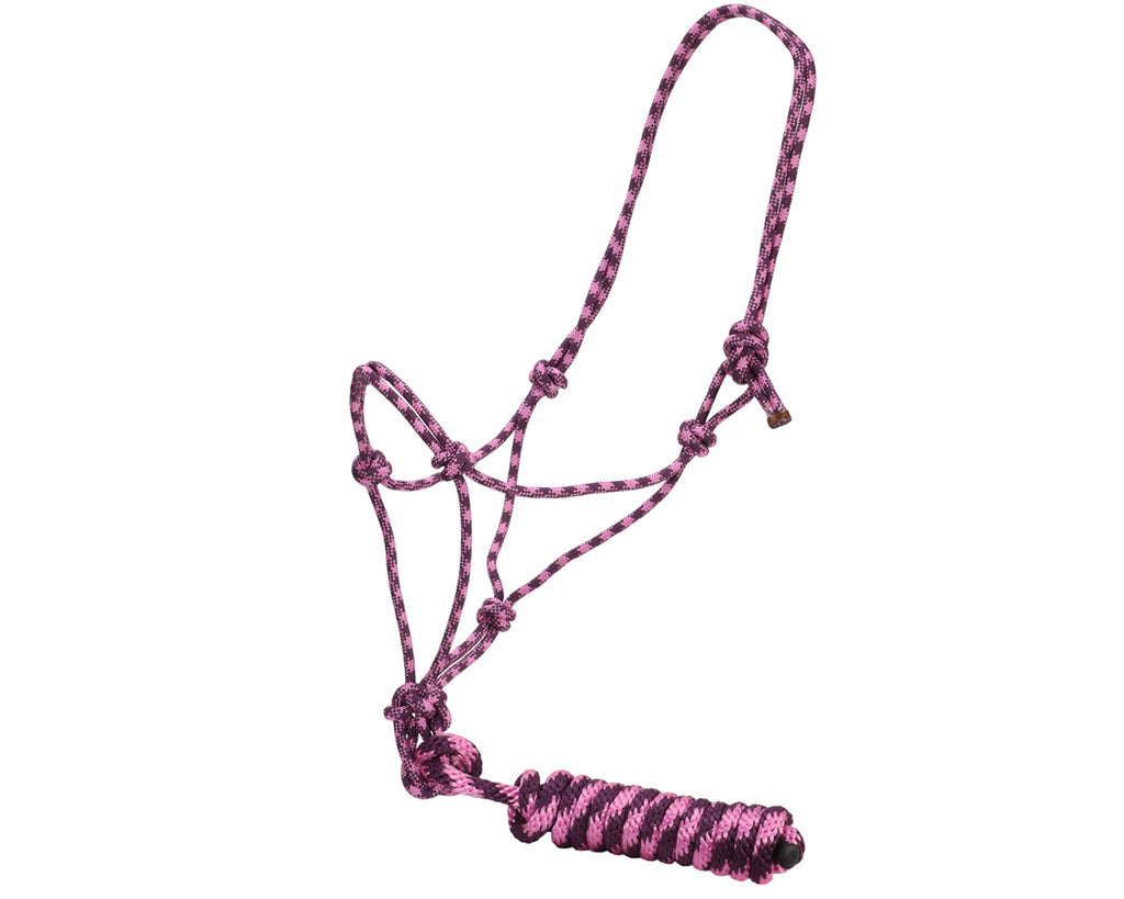 Fort Worth Rope Halter w/Lead - in Purple/Pink