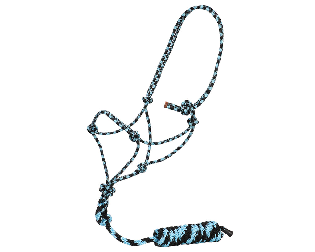 Fort Worth Rope Halter w/Lead - Turquoise/Charcoal