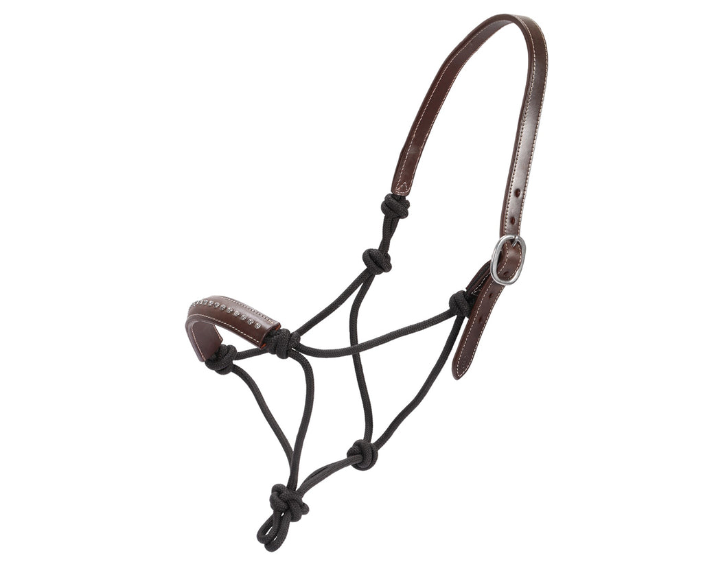 Fort Worth Lakota Rope & Leather Halter: Beautifully crafted halter with stainless steel fittings. Shop now at Greg Grant Saddlery for premium quality horse tack