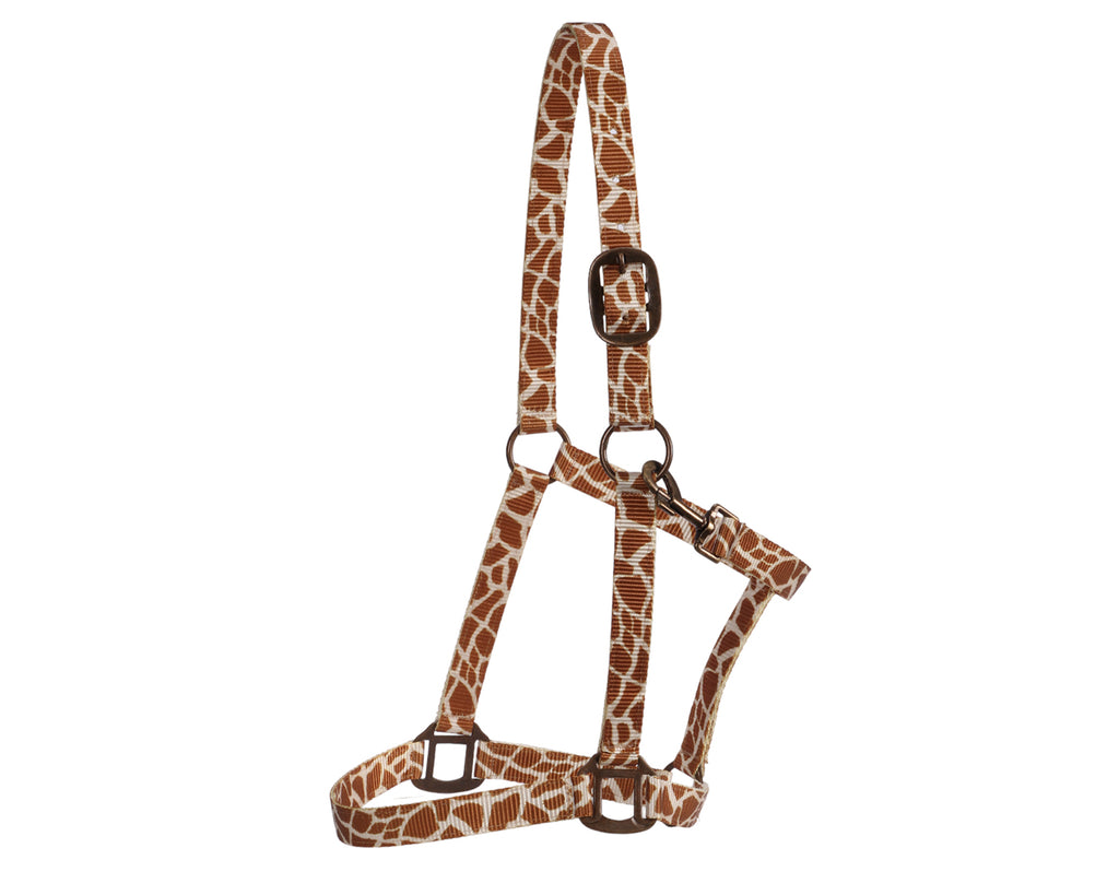 Fort Worth Halter with Copper Hardware - Giraffe pattern