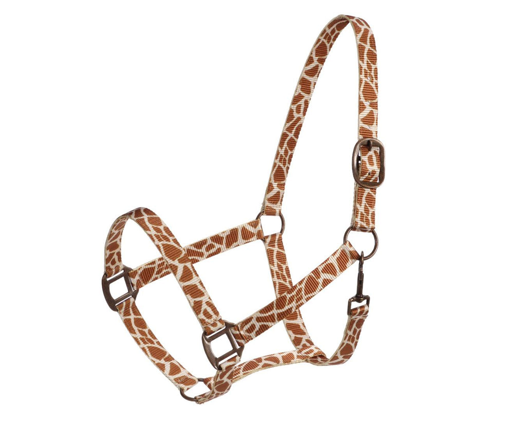 Fort Worth Halter with Copper Hardware - Giraffe pattern