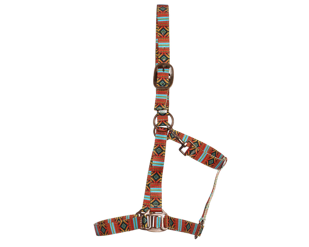 Fort Worth Halter with Copper Hardware - Nicoma pattern