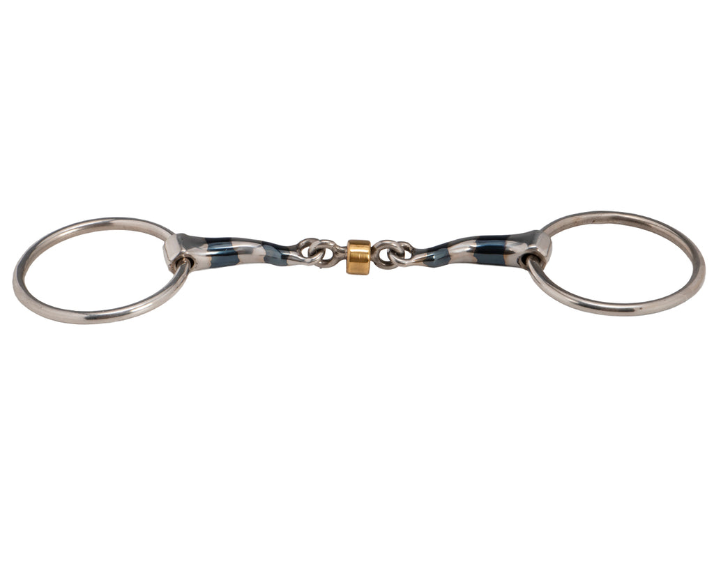 Fort Worth Blue Sweet Iron Med Port Mouth with Roller Snaffle