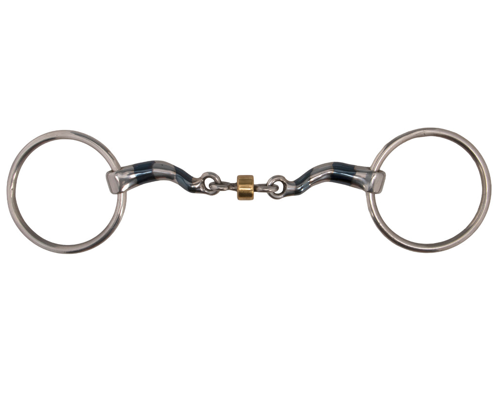 Fort Worth Blue Sweet Iron Med Port Mouth with Roller Snaffle