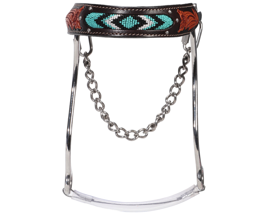 Fort Worth Stainless Steel Hackamore - Turquoise Beaded