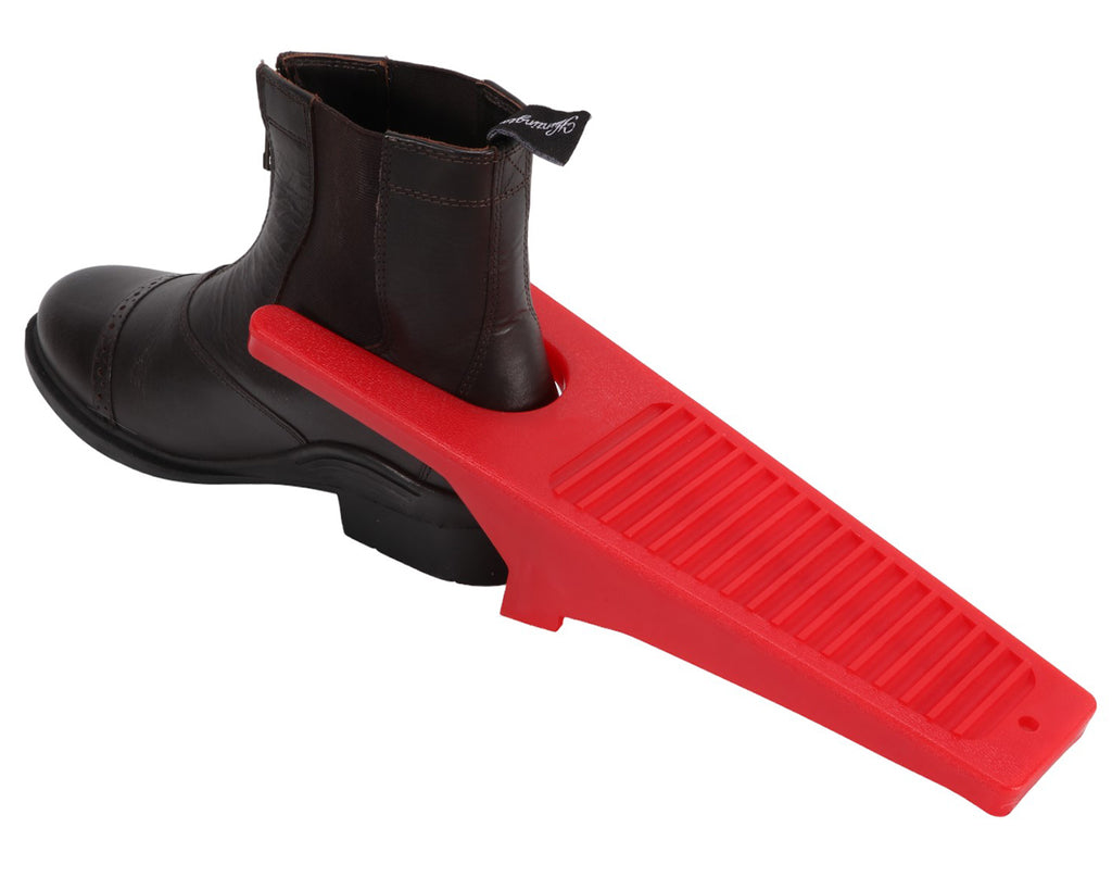Heavy Duty Plastic Boot Jack is made of strong and durable plastic, featuring a well-molded design. It is designed to assist in effortlessly removing boots at the end of the day.