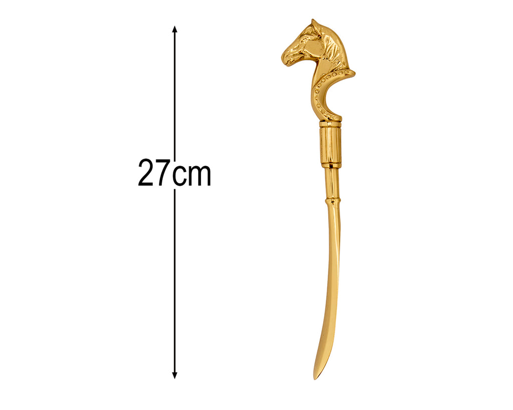 STC Brass Horse Head Shoe Horn