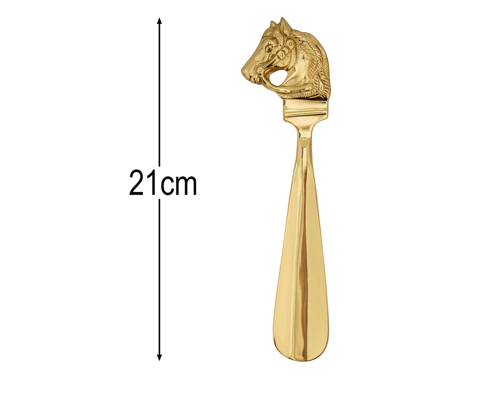 STC Brass Horse Head Shoe Horn