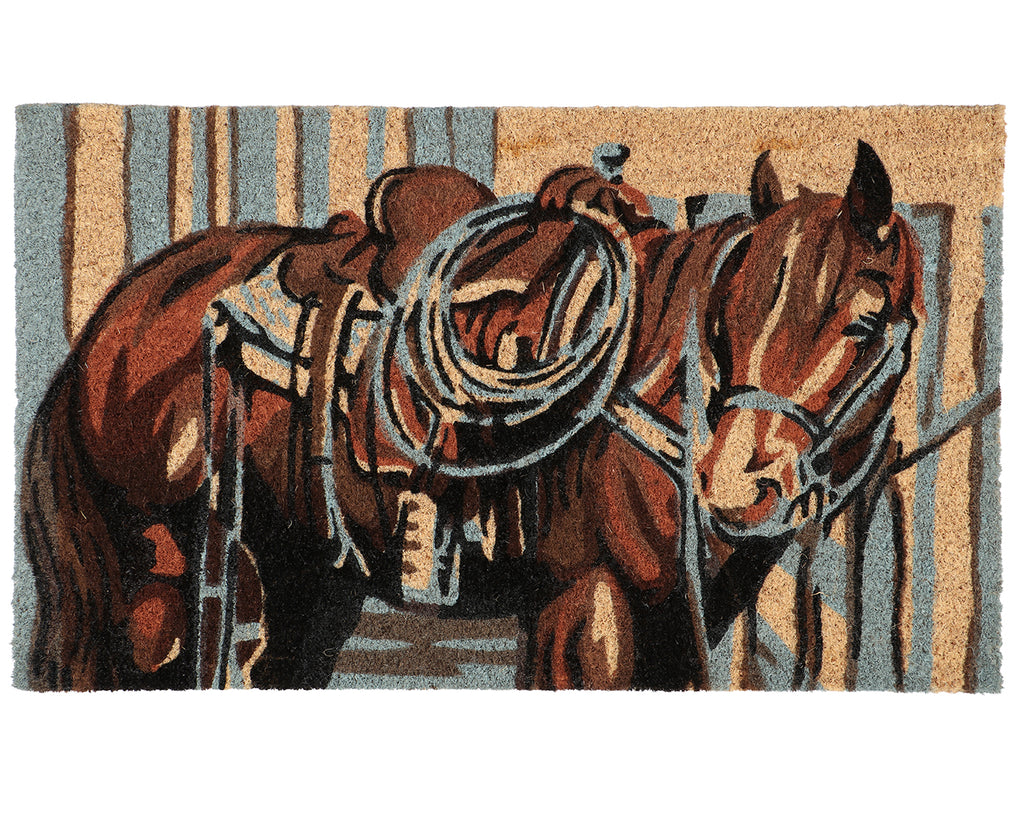 Coir Door Mat - Western Horse