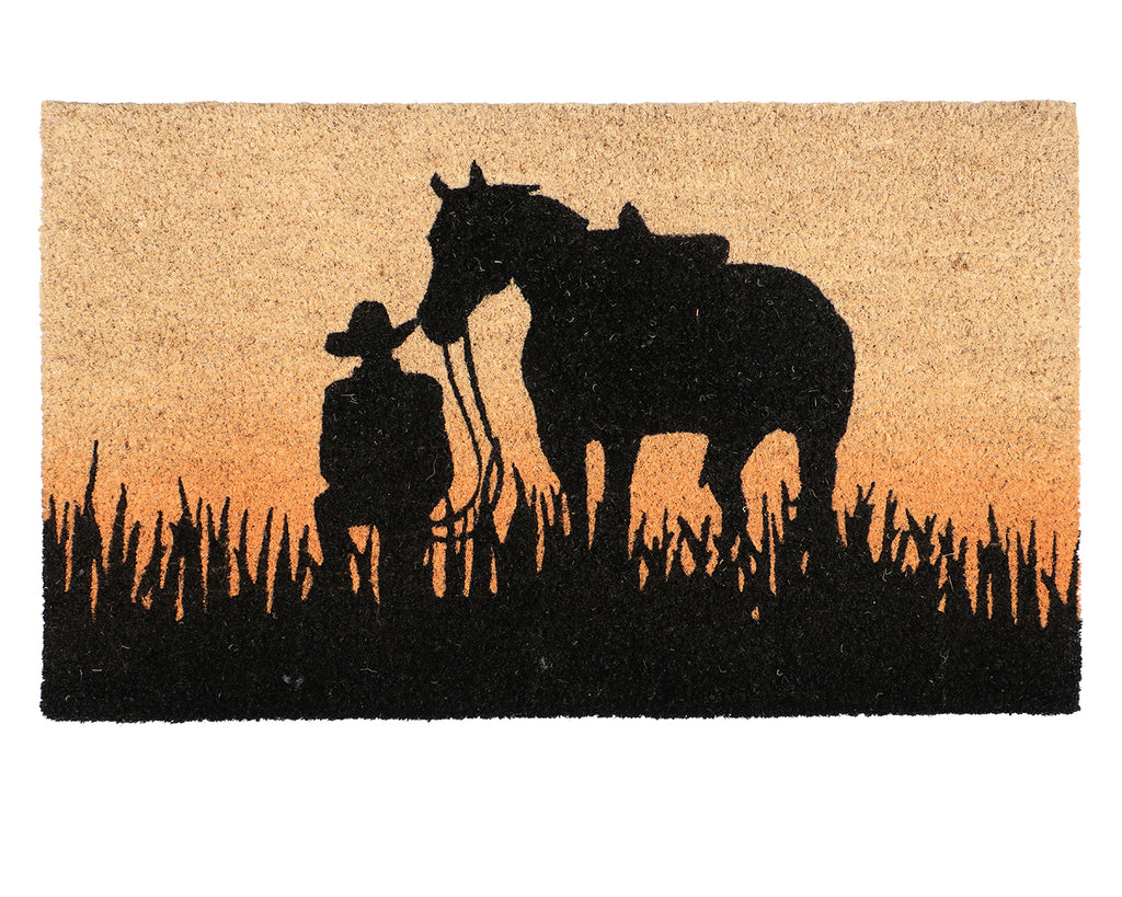 Coir Door Mat - Sundown Cowboy