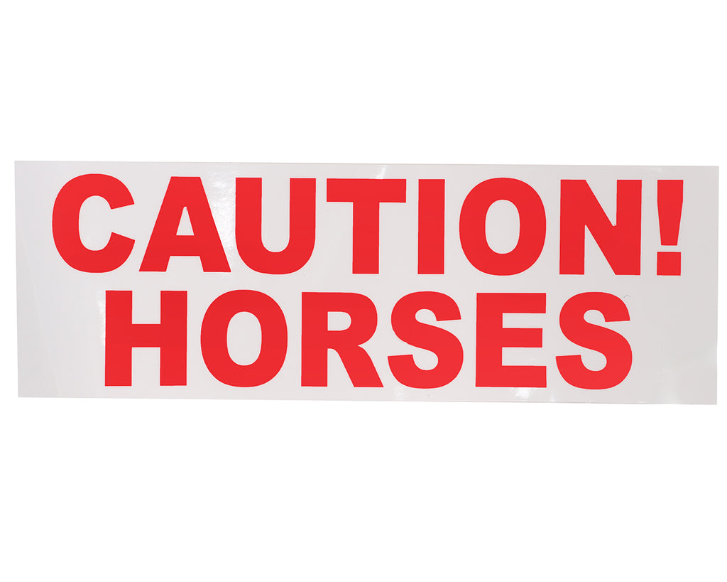 Large Caution Horses Sticker