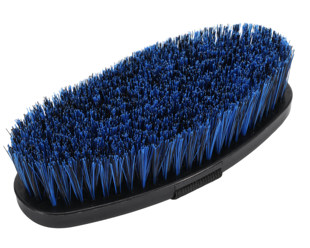 Showmaster Plastic Body Brush for grooming horses, image shows bristle detail