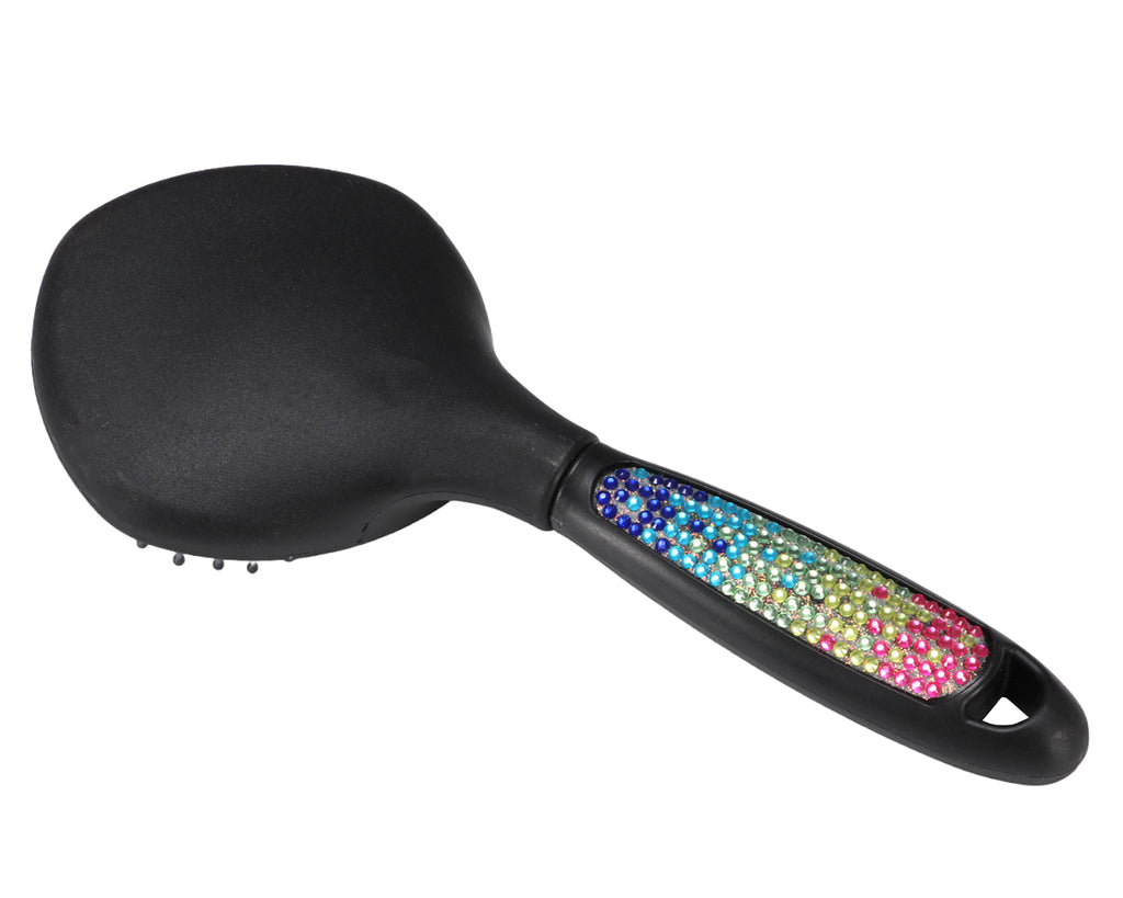 Showmaster Mane & Tail Brush with Rainbow Crystal Collection for grooming horse's mane and tail
