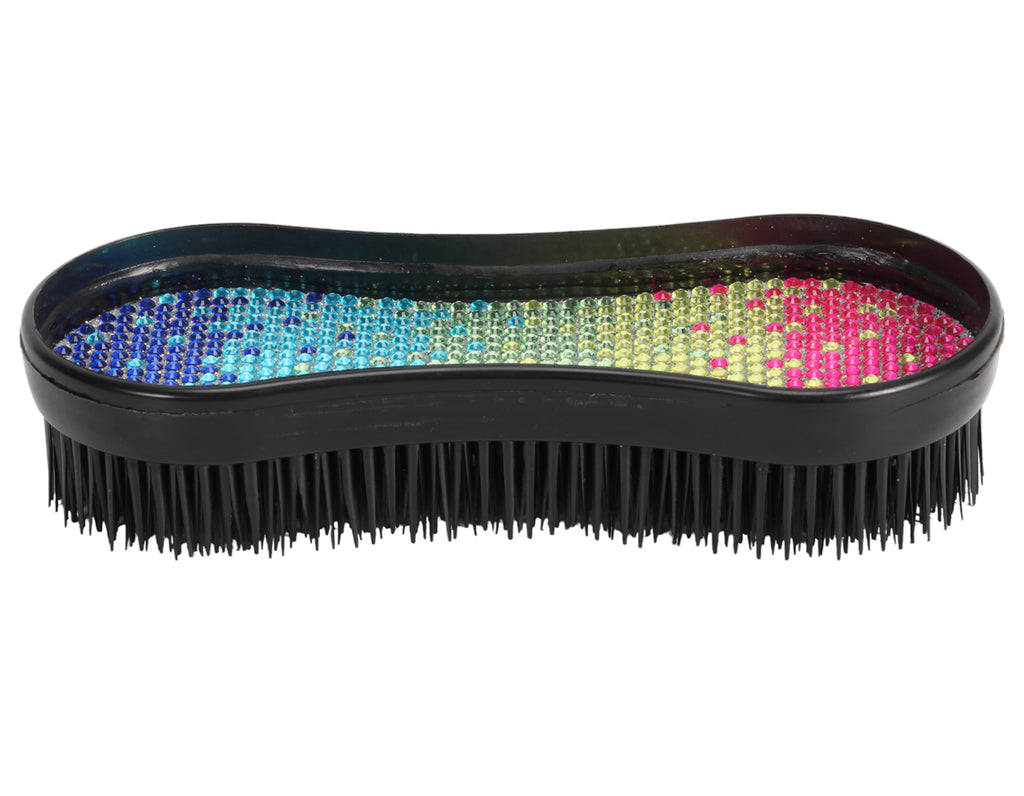Showmaster Wonder Brush for Horses with Rainbow Crystal Decoration on the top. Showmaster Wonder Brush is the perfect gift for horse or pony lovers.