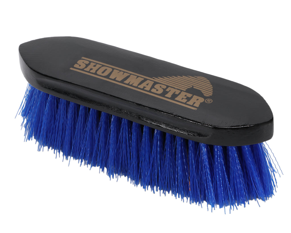 Showmaster Senior Dandy Brush with blue bristles is perfect for removing mud when grooming your horse or pony