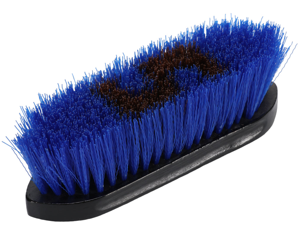 Showmaster Senior Dandy Brush for brushing horses and ponies, image shows blue bristles