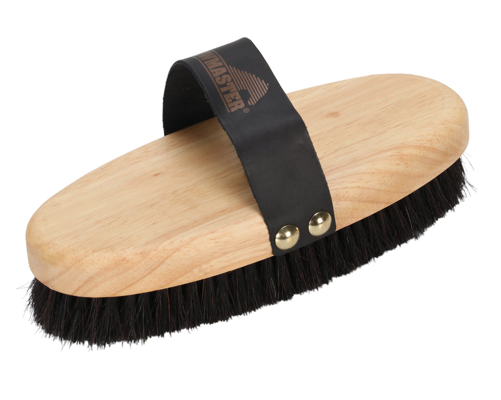 Showmaster Deluxe Horsehair Body Brush - made with soft resilient horsehair fibres that are excellent for final finishing on your horse or pony