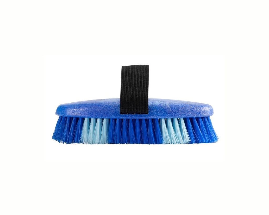 Conrad Body Brush - Blue - A blue body brush with two-tone bristles and a durable polymer backing. Perfect for grooming horses and ponies. Available at Greg Grant Saddlery.