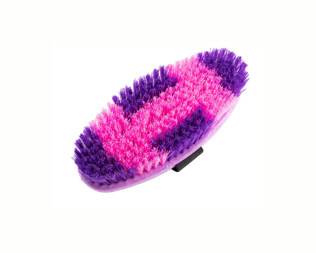 Conrad Body Brush - Pink - A pink body brush with two-tone bristles and a durable polymer backing. Perfect for grooming horses and ponies. Available at Greg Grant Saddlery.