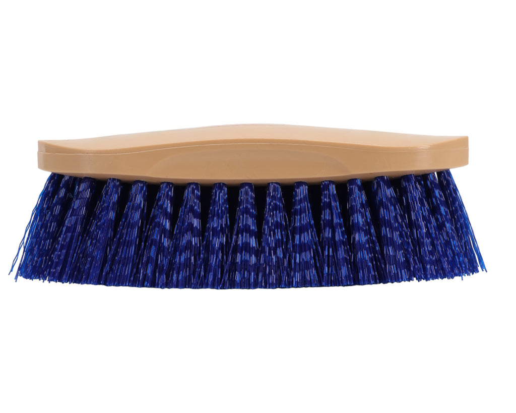 Side view of Grip-Fit Dandy Brush with blue bristles