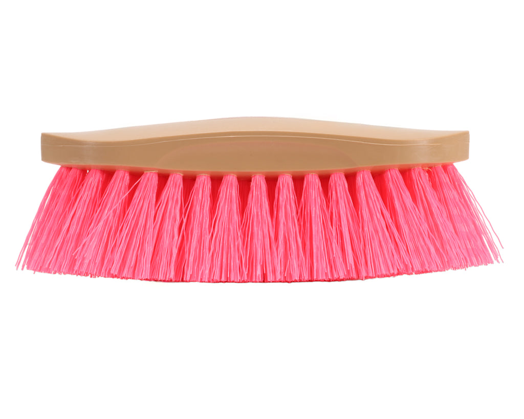 Grip-Fit Dandy Brush with pink bristles, side view
