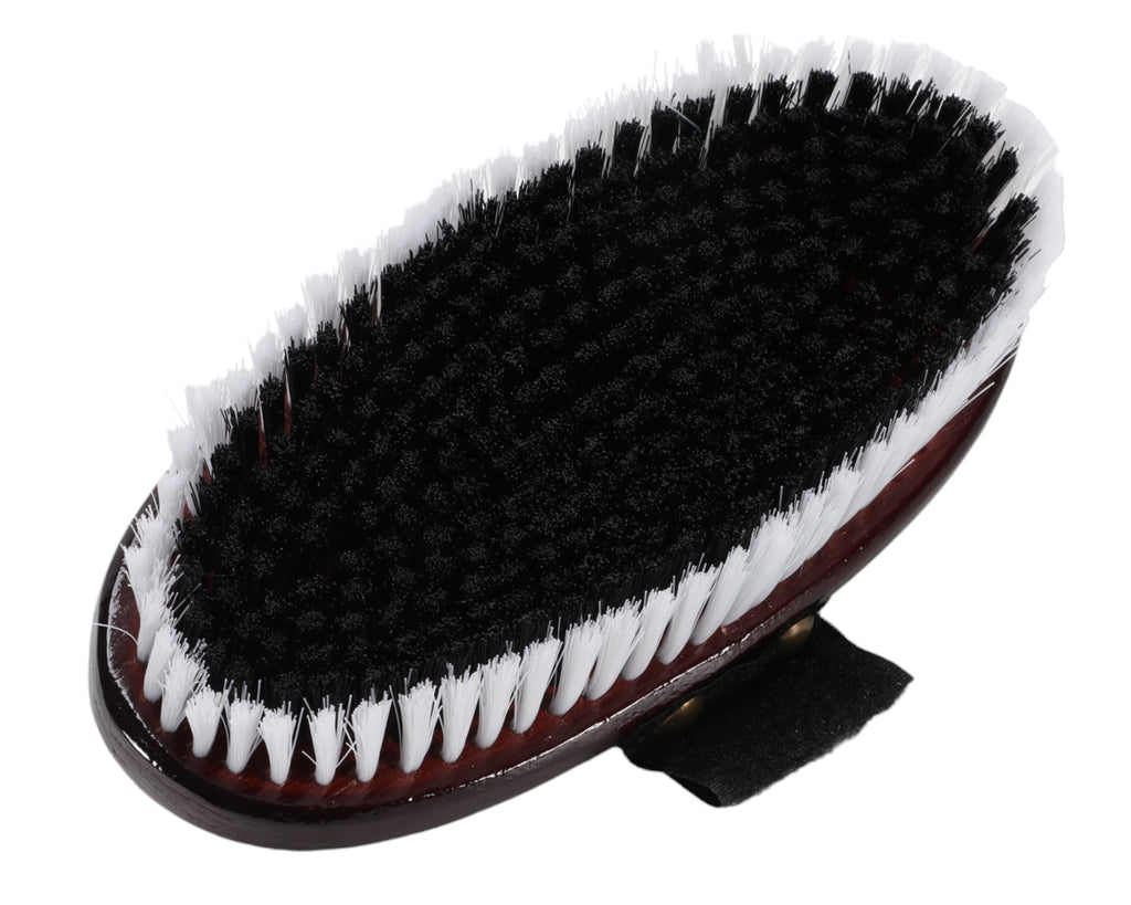GG Australia Senior Body Brush with Adjustable Velcro Loop, image showing bristles for grooming your horse or pony