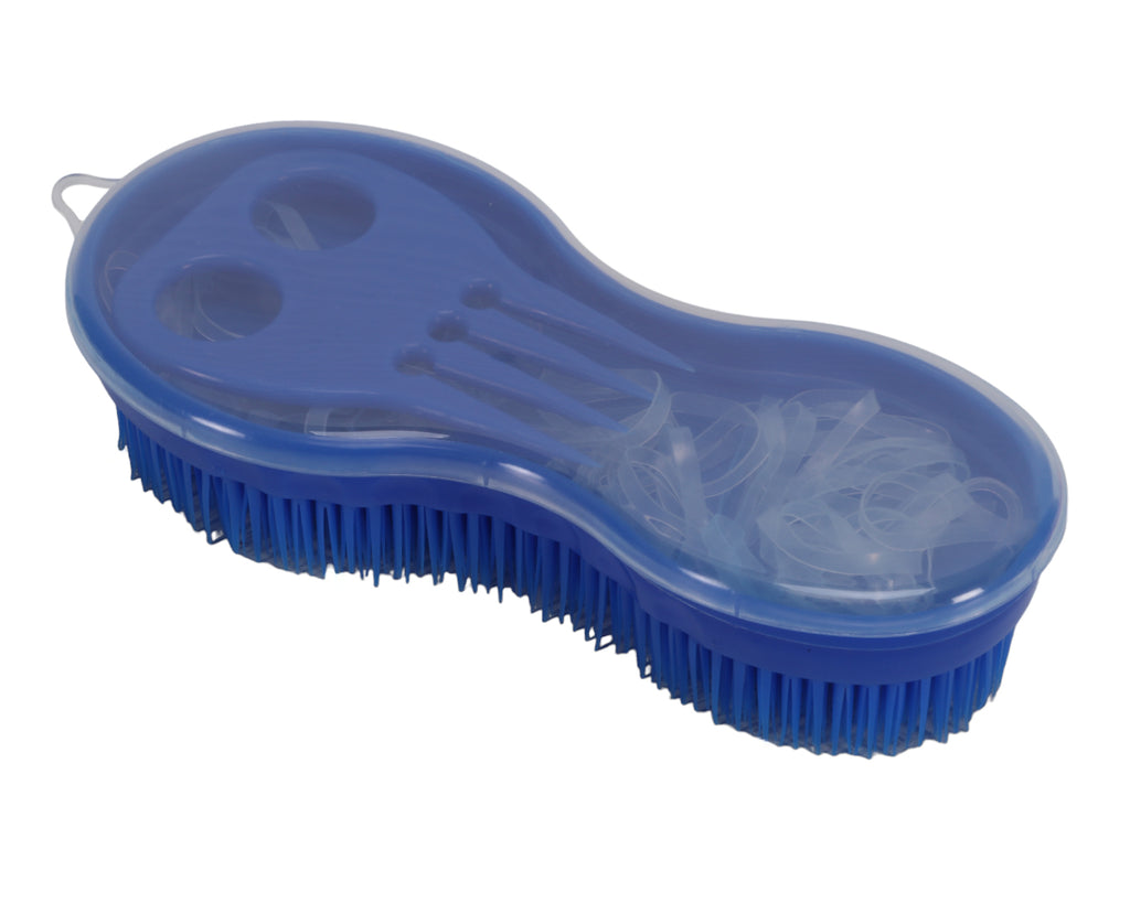 Fantasmic Genie Brush with Plaiting Comb & Bands Blue