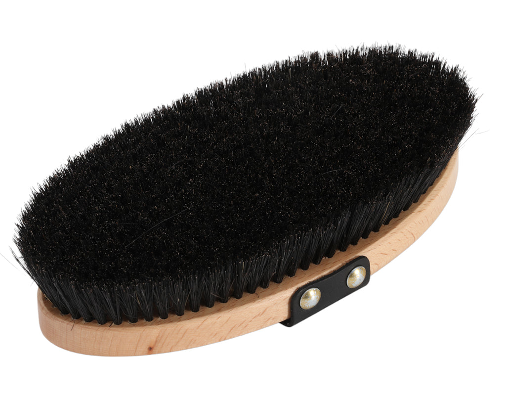 Equerry Pure Bristle Body Brush, image showing black bristles for grooming your horse