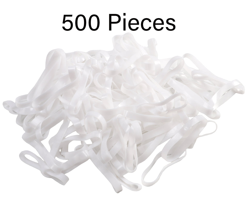 Showmaster Silicon Braiding Bands - 500 Pieces White