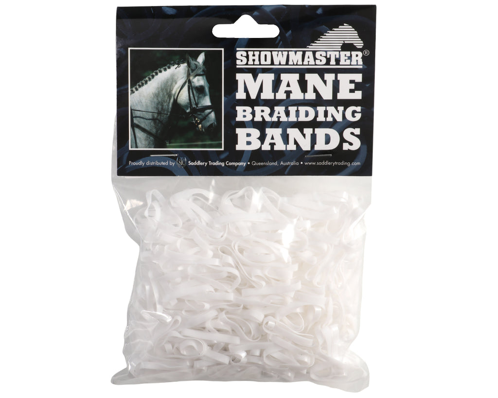 Showmaster Silicon Braiding Bands - 500 Pieces White