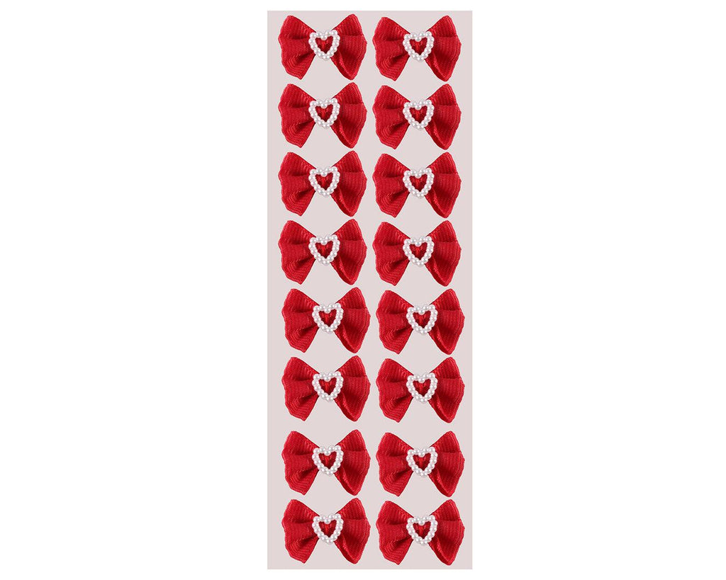 Fancy Show Bows - Red w/White